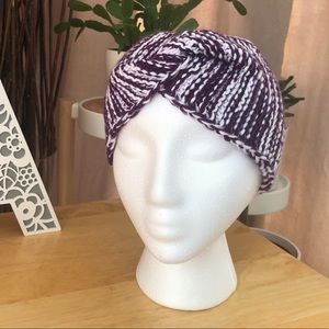 Purple and white headband